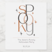 Spooky Minimal Retro Modernes ästhetisches Hallowe Weinetikett (Einzelnes Label)