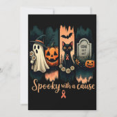 Spooky mit einer Ursache - Halloween und rosa Band Einladung (Vorderseite)