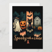 Spooky mit einer Ursache - Halloween und rosa Band Einladung (Vorne/Hinten)