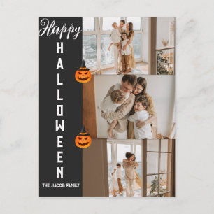 Spooky Moderne Halloween Familie Drei FotoCollage Feiertagspostkarte
