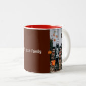 Spooky Moderne Halloween Familie Drei FotoCollage Zweifarbige Tasse (VorderseiteRechts)