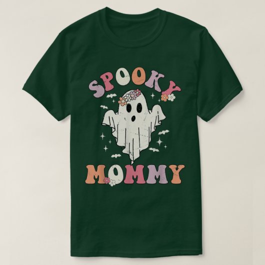 Spooky Mommy Matching Shirt Groovy Vintag Floral (Design vorne)