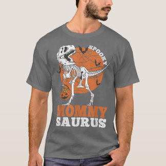 Spooky Mommy Saurus Dinosaur Skeleton T rex Pumpki T-Shirt