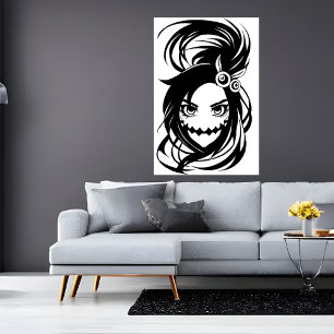 Spooky Monster Lady Art der AI Poster