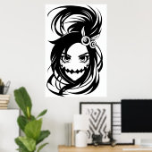Spooky Monster Lady | Art der AI Poster (Heimbüro)