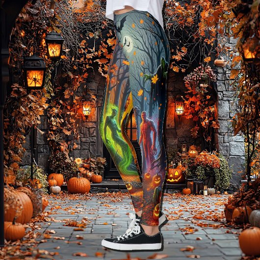 Spooky Monsters Halloween Eine Art Leggings