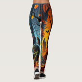 Spooky Monsters Halloween Eine Art Leggings (Rückseite)