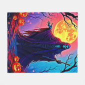 Spooky Moon Death's Call Design Fleecedecke (Vorderseite (Horizontal))