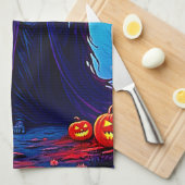 Spooky Moon Death's Call Design Geschirrtuch (Viertel Falte)
