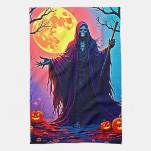Spooky Moon Death's Call Design Geschirrtuch