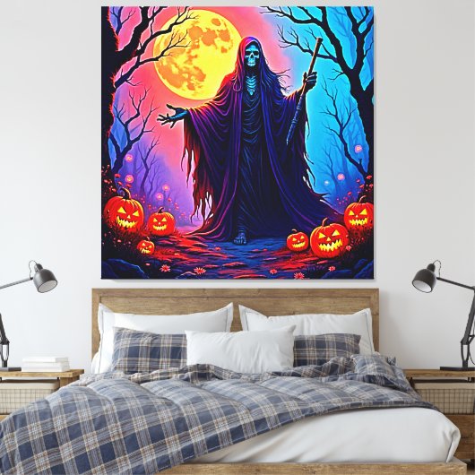 Spooky Moon Death's Call Design Leinwanddruck (Insitu (Schlafzimmer))