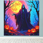 Spooky Moon Death's Call Design Leinwanddruck (Insitu (Holzboden))