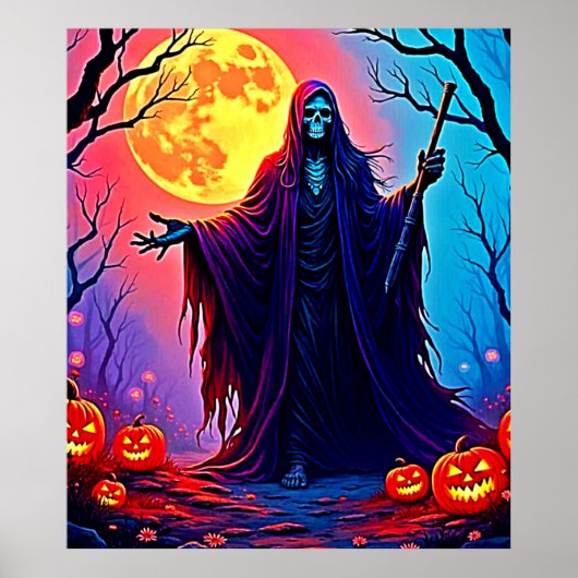 Spooky Moon Death's Call Design Poster (Vorne)