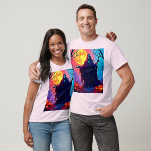 Spooky Moon Death's Call Design T-Shirt