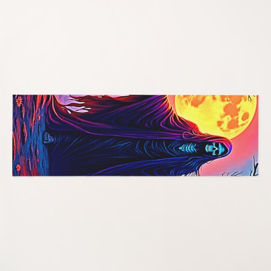 Spooky Moon Death's Call Design Yogamatte (Vorderseite (Horizontal))