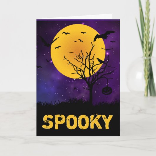 Spooky Moon Halloween Karte (Vorderseite)