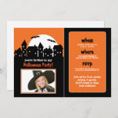 Spooky Moon Halloween-Party Einladung (Foto) (Vorne/Hinten)