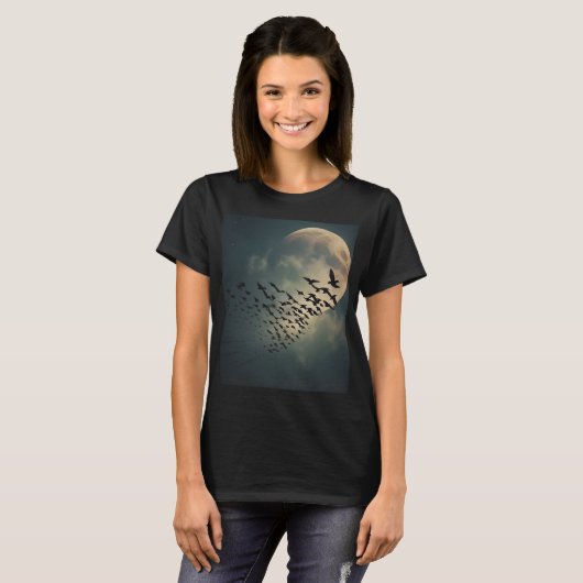 Spooky Moon Ravens T-Shirt (Vorne ganz)