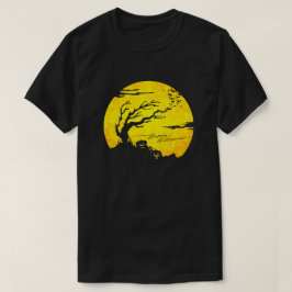 Spooky Moon Scene Halloween Glitzer T - Shirt