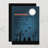 Spooky Moon Silhouette Halloween-Party Einladung (Vorne/Hinten)