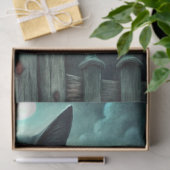 Spooky Moonlit Black Cat Halloween Decoupage Seidenpapier (Geschenk)