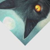 Spooky Moonlit Black Cat Halloween Decoupage Seidenpapier (Detail)