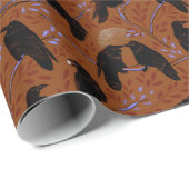 Spooky Moonlit Crows Share Eyeball Snack Geschenkpapier (Rolleneckpunkt)