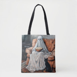 Spooky Movie Night Ghost und Cat-Fernsehen Tasche