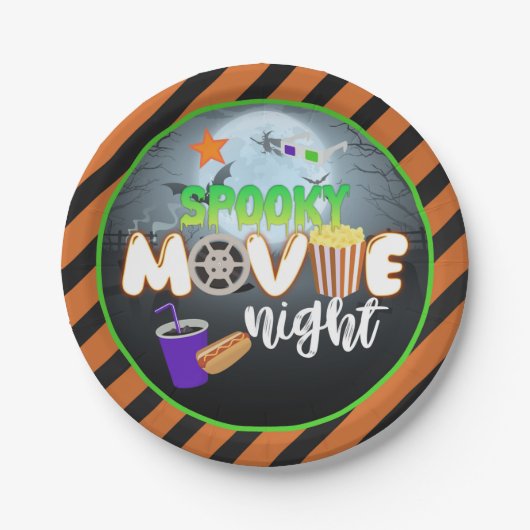 Spooky Movie Night Plate Pappteller (Vorderseite)