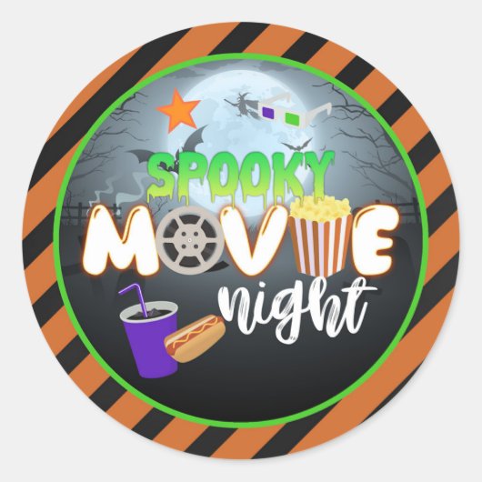 Spooky Movie Night Sticker (Vorderseite)