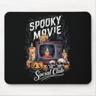 Spooky Movie Social Club Vintag Fernsehsender Hall Mousepad
