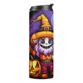 Spooky Mr. und Mrs. Skeleton Gnomes Thermosbecher