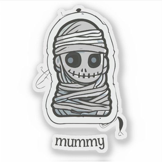 Spooky Mummy Aufkleber (Vorderseite)