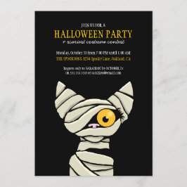 Spooky Mummy Cat Halloween-Party Einladungen