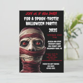 Spooky Mummy Halloween-Party Beängstigend Untot Zo Einladung (Stehend Vorderseite)