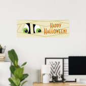 Spooky Mummy Head Halloween-Party Banner Poster (Heimbüro)