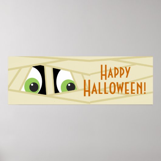Spooky Mummy Head Halloween-Party Banner Poster (Vorne)