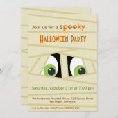 Spooky Mummy Head Halloween-Party Einladung (Vorne/Hinten)