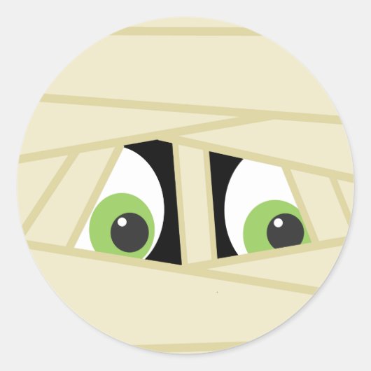 Spooky Mummy Head Halloween-Party Sticker (Vorderseite)