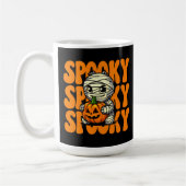 Spooky Mummy Hugging Pumpkin Halloween Kaffeetasse (Links)
