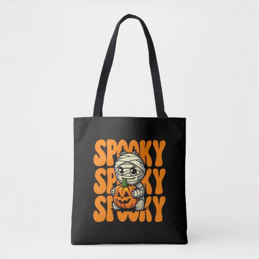 Spooky Mummy Hugging Pumpkin Halloween Tasche (Vorderseite)