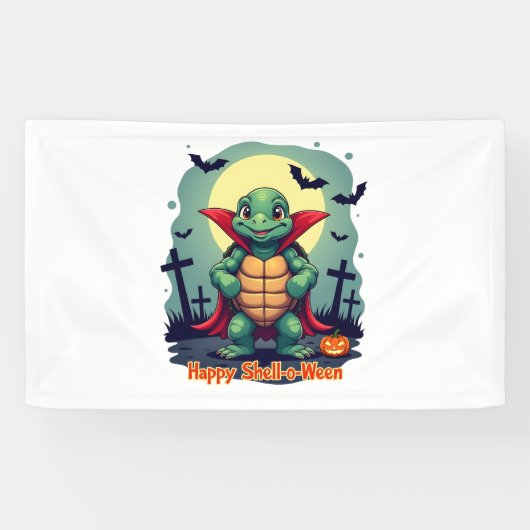 Spooky Muschel Überraschung Turtle Banner (Horizontal)