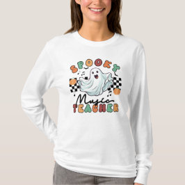 Spooky Music Teacher Halloween Retro T - Shirt