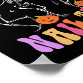 Spooky Nail Tech Fun Skeleton Nail Tech Halloween Poster (Ecke)