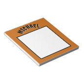 Spooky Name Notepad (dunkelorange und schwarz) Notizblock (angewinkelt)