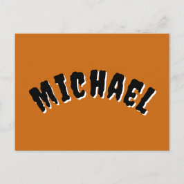 Spooky Name Postcard (dunkelorange und schwarz) Feiertagspostkarte