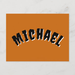 Spooky Name Postcard (dunkelorange und schwarz) Feiertagspostkarte