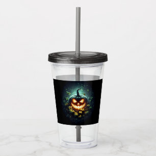 Spooky Natur glühend Halloween Kürbis Acryltrinkbecher