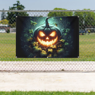 Spooky Natur glühend Halloween Kürbis Banner