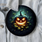 Spooky Natur glühend Halloween Kürbis Button (Beispiel)